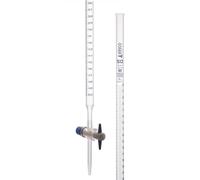 EISCO Bureta de vidrio de borosilicato, con llave de paso de PTFE, capacidad de 50 ml, clase de graduación B de 0,10 ml.