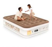 EISENFUER Colchón de aire matrimonial con bomba integrada, cama inflable de 18 pulgadas con bomba de alta velocidad, colchón inflable cómodo y duradero, soporte de haz de bobina, bolsa de transporte