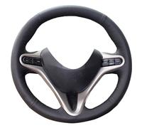Eiseng Funda para Volante de Coche de 3 radios 8ª Honda Civic 2006 2007 2008 2009 2010 2011, Accesorios Interiores de 13.5 a 14.5 Pulgadas, Piel auténtica Antideslizante (Hilo Negro)