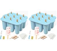 Eisformen Silikon Eisformen Eisformen Wiederverwendbar Popsicle BPA frei Eisform Lebensmittelqualität für Kinder und Erwachsene Eisformen DIY Popsicle (Paquete de 2)