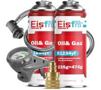 Eisfro - Gas refrigerante sustituto R1234yf con Aceite, Manguera y Adaptador YF - Recarga para Aire Acondicionado de automóvil - 2 x 235 g - Eco