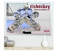 Eishockey - Fairplay und Schlägerei (hochwertiger Premium Wandkalender 2026 DIN A2 quer), Kunstdruck in Hochglanz: Teamsport der Extra-Klasse - Kraft, Ausdauer, Härte und Schnelligkeit