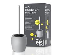 EISL BA0101 - Escobillero de Inodoro, Color Gris, con Soporte y depósito Interior, Cabezal y Soporte Desmontables, Ahorra Espacio