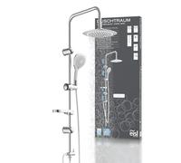 EISL DXLD60087CS Conjunto de ducha sin grifo, conjunto 2 en 1, ducha mural grande y teleducha, rociador sin grifo, kit de instalación completo, cromo/blanco