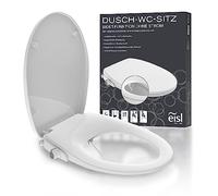EISL EDDW01 - Asiento de inodoro con bidé, ducha a tope y cierre suave (incluye juego de conexión), color blanco