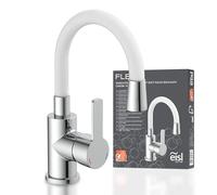 EISL NI075FLCRW Grifo de Cocina Flexo, Cromo/Blanco