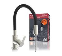 EISL Flexo NI186FLNIB-LPU - Grifo de cocina flexible de baja presión, con manguera suave al tacto, giratorio 360 grados, flexible
