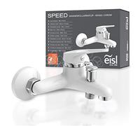 EISL NI023SCR-W Grifo de llenado de bañera, mezclador de bañera, mezclador monomando para el baño, cromo/blanco