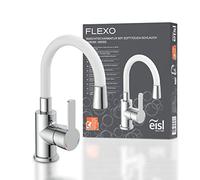 EISL NI075FLCRW Grifo de Cocina Flexo, Cromo/Blanco