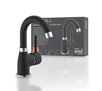 EISL NI075FUTBCR Futura - Grifo de baño con función de ahorro de energía, giratorio 360°, mezclador monomando negro mate/cromo