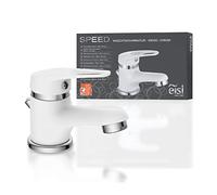EISL NI075SCR-W Grifo de baño, mezclador de lavabo, monomando para baño, cromo/blanco