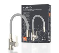 EISL NI186FLNIG Flexo - Grifo de cocina con caño flexible, aspecto de acero inoxidable, color gris claro