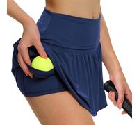 Eisnnu Falda Corta de Tenis Mujer, con Cintura elástica, pantalón Corto y pantalón, Falda Deportiva de Verano para Patinadora (FR/ES, Letras, XL, Regular, Regular, Azul)