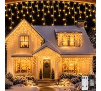 Eisregen Lichterkette Außen10m 300 LED Weihnachtsbeleuchtung mit Timer | Mando a distancia, con cable, regulable, resistente al agua, 8 modos, iluminación navideña para techo, balcón, terraza