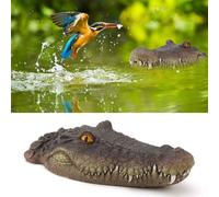 Eivdru - Cabeza de cocodrilo flotante, cabeza de cocodrilo para estanque para asustar garzas y patos 8,5 x 32 cm