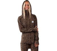 Eivy - Ropa interior térmica mujer - Icecold Hood Top Leopard para Mujer de Lana - Talla XS - Marrón Marrón XS