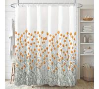 EIWAXU Cortina de Ducha con Estampado de Frutas Amarillas y Hierba Verde, Tela de poliéster con Ganchos, para bañera o baño. 220x170cm/87x67in(WxH)