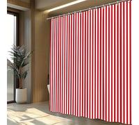 EIWAXU Cortina de Ducha con Estampado de Rayas Rojas y Blancas, Cortina de Ducha para Accesorios de baño, Cortina Estampada, Separador de baño. 165x185cm(AnxAl)