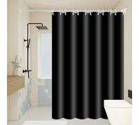 EIWAXU Cortina de Ducha de diseño Minimalista en Negro, Accesorios de baño básicos Impermeables de Color sólido. 170x220cm/67x87in(WxH)