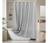 EIWAXU Cortina de Ducha de Tela Gris Claro, Color sólido, Impermeable, para baño, hogar, Cabina de Ducha, Hotel, bañera, con Ganchos. 70x140cm/28x55in(WxH)
