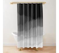 EIWAXU Cortina de Ducha Minimalista degradada en Blanco y Negro, de poliéster Impermeable, Moderna, Apta para Lavadora, con Ganchos para bañera 150x210cm/59x83in(Ancho x Altoa)