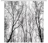 EIWAXU Cortina de Ducha rústica con árbol en Blanco y Negro, Tronco sin Hojas, decoración Abstracta de Ramas de Bosque para baño, Naturaleza Vintage. 140x260cm(AnxAl)
