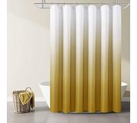 EIWAXU Cortinas de Ducha Amarillas para baño con Ganchos, Textura gofre ombré, Accesorios de Color para decoración. 135x200cm/53x79in(WxH)