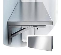 EIYAVVIDV Mesa Plegable De Pared 304 Acero Inoxidable, Mesa De Comedor De Cocina Plegable Invisible, Espacios Pequeños Escritorio Flotante, para Hogar Baño Comedor Dormitorio(50x30cm/20x12in)