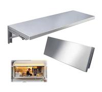 EIYAVVIDV Mesa Plegable Flotante Montada En La Pared - Escritorio Flotante Acero Inoxidable para Estudio Garaje Baño Cocina - Mesa Abatible De Pared Ahorra Espacio(70x30cm/28x12in)