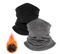 EIYVPRA 2 pcs Calentador de Cuello Vellón, Polaina Térmica de Cuello de Doble Capa, Bufanda Multifuncional Invierno Cuello de Esquí a Prueba de Viento Capucha Pasamontañas Mascarilla Unisex