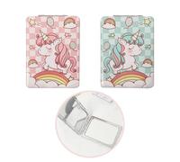 EIYVPRA 2 PCS Espejo de Bolsillo, Espejo Compacto, espejo pequeño, Espejo de Bolsillo con Aumento de 1x/2x, Mini Espejo de Viaje, Espejo de Maquillaje Portátil, Plegable para Mujeres