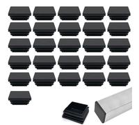 EIYVPRA 21 PCS Tapones laminares 40x40mm para Tubo Cuadrado, Tapones Cuadrados de plástico PE, Tapones para Tubos de Acero, Acero Inoxidable, Aluminio y perfiles de Aluminio, Tapones Cuadrados Negros