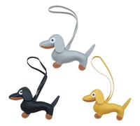 EIYVPRA 3PCS Llavero de Cuero Con Diseño de Perro Salchicha, Colgante de Perro, Bonito Regalo