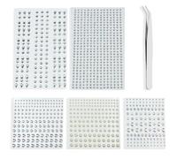 EIYVPRA 5 pcs 1066 Piezas Rhinestones Make Up, Rhinestone Stickers, Gemas de Rhinestone Autoadhesivas, Pegatinas de Decoración DIY para Belleza y Decoración de Teléfonos Móviles, Viene con pinzas