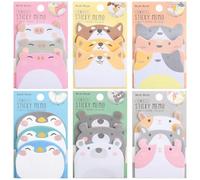 EIYVPRA 6 libros 18 paquetes de blocs de notas adhesivas, notas adhesivas de dibujos animados de colores, notas adhesivas,pequeñas notas para la oficina,para cumpleaños infantiles,Mini notas adhesivas