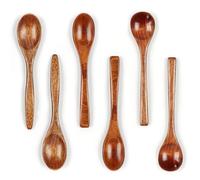 EIYVPRA 6 Pieza cucharas de madera Cucharas de Madera Natural Pequeñas Cucharas de Madera Madera té Cucharas Sopa Cucharas de Madera para Café Miel Chocolate Caliente Accesorios de Cocina