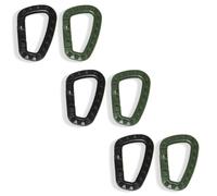 EIYVPRA 6 Piezas Mosquetón Táctico Mosquetón de Plástico Multifuncional D-ring, Accesorios de Escalada al Aire Libre para Mochila Camping Viaje, Mosquetón Llavero, Mosquetón Negro