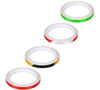 EIYVPRA Cinta reflectante de 4 rollos, 10 mm x 8 m, cinta de advertencia de seguridad, cinta reflectante impermeable, de alta visibilidad, para coche, carretera, bicicletas, cascos y motocicletas