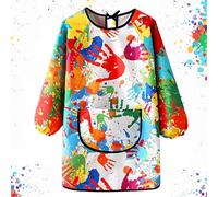 EIYVPRA Delantal Infantil Pintura, Pintura Delantal Manga Larga, Niño Niña 7-12 Años