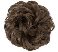 EIYVPRA Moño Postizos Moños Postizos de Pelo Natural Rizado Moño Magico Se Ve Natural Coletero Pelo Postizo Peinado Alto Extensiones de Pelo Sintético para Mujer Hair Bun moño postizo