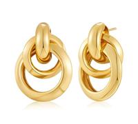 EJARY Pendientes de aro gruesos chapados en oro para mujer, joyería con colgante de fiesta, Latón, No es una piedra preciosa