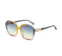 EJDHA Gafas de sol de gran tamaño para mujer, con adornos de metal en las patillas y sentido completo del diseño, gafas de sol resistentes a los rayos UV, Verde oscuro/degradado, talla única