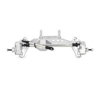 Eje Completo Recto Con Pour SCX10 III Pour Capra H10 Pour OPTIC 1/10 RC Pièces De Mise À Niveau Pour Voitures Ensemble D'essieux Portiques Décalés En Aluminium Avec Support Servo(Silver,Front)