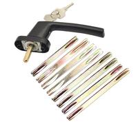 Eje cuadrado para tiradores de puerta, longitud ajustable de 85-130 mm, con pasador de hierro galvanizado de 8 mm, pasador de fijación con muescas chapado en zinc para una instalación segura