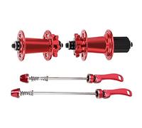 EJE DE BUJE CON COJINETE DE ALEACIÓN DE ALUMINIO DURADERO PARA BICICLETA DE MONTAÑA, PALANCA DE LIBERACIÓN RÁPIDA DELANTERA Y TRASERA, ACERO CROMADO Y MATERIALES DE ALEACIÓN DE (Red)