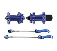 EJE DE BUJE CON COJINETE DE ALEACIÓN DE ALUMINIO DURADERO PARA BICICLETA DE MONTAÑA, PALANCA DE LIBERACIÓN RÁPIDA DELANTERA Y TRASERA, ACERO CROMADO Y MATERIALES DE ALEACIÓN DE (Blue)