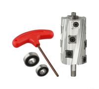 Eje de cepilladora eléctrica ampliamente utilizado con un cortador en espiral de aluminio y doce cuchillas de alto rendimiento para carpintería