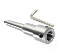 Eje de corte anular para cono MT2, longitud total de 50 mm, diámetro de vástago de 19,05 mm, profundidad de corte de 2 pulgadas, construcción de acero, acabado plateado