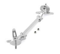 Eje de dirección asistida de Metal a Escala 1:14 for camión volquete RC Tamiya Scania 770S 56368 Volvo ACTROS Benz Man LESU, Modelo de Coche DIY(Silver Steering axle)