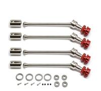 Eje de eje de transmisión CVD de metal ensanchado con adaptador de rueda de rodamiento, piezas mejoradas RC para coche TRAXXAS 1/10 MAXX RC (plateado y rojo)